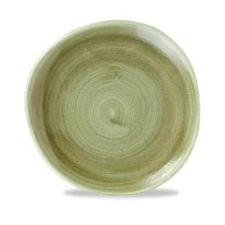 Churchill China Patina Organic Round Plate - 26.4cm (10.25") Burnished Green (Box Of 12)