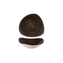 Churchill China Patina Triangle Bowl 23.5cm (9.25") / 21oz Iron Black (Box Of 12)
