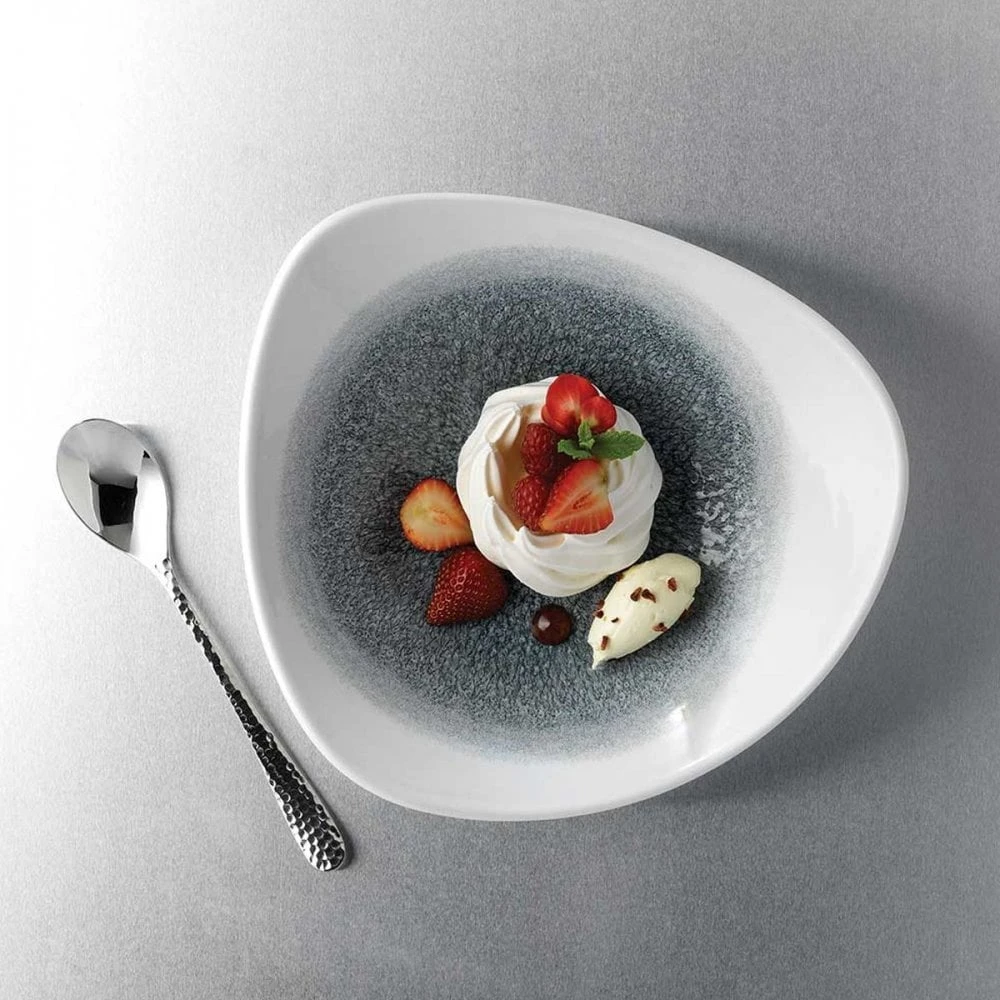 Churchill China Raku Triangle Bowl 23.5cm (9.25") / 21oz Topaz Blue (Box Of 12) 4 Churchill China Raku Triangle Bowl 23.5cm (9.25") / 21oz Topaz Blue (Box Of 12) - Image 2