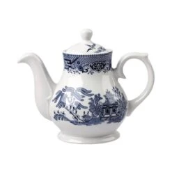 Churchill China Sandringham Blue 30oz (85.2cl) Tea / Coffee Pot Vintage Print (Box Of 4)