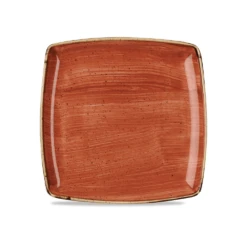 Churchill China Stonecast Deep Square Plate 26.8cm (10.5") Spiced Orange (Box Of 12)