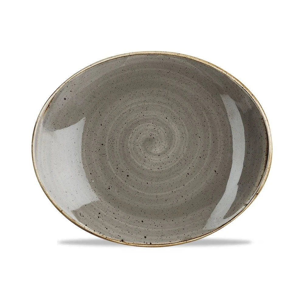Churchill China Stonecast Oval Plate 19.2cm (7.75") Peppercorn (Box Of 12) 3 Churchill China Stonecast Oval Plate 19.2cm (7.75") Peppercorn (Box Of 12)