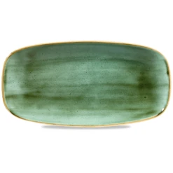 Churchill China Stonecast Samphire Green Oblong Chefs Plate 34.93x18.42cm (Box Of 12)