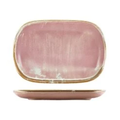 Genware Terra Porcelain Rose Rectangular Plate 24x16.5cm (Box Of 12)