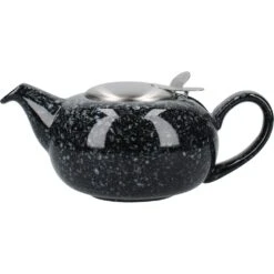 Lifetime Brands London Pottery 2 Cup Pebble Filter Teapot - Flecked Black Teapot