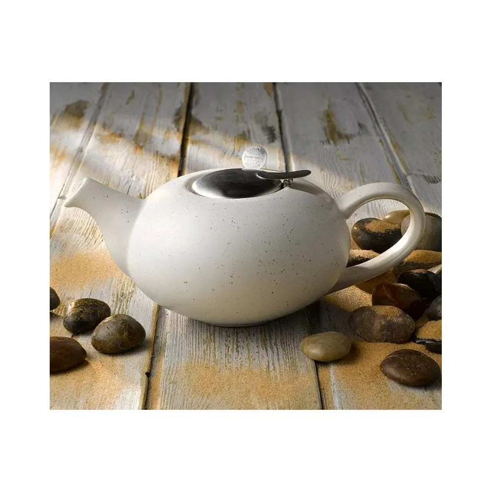 Lifetime Brands London Pottery 2 Cup Pebble Filter Teapot - Speckled White 4 Lifetime Brands London Pottery 2 Cup Pebble Filter Teapot - Speckled White - Image 2