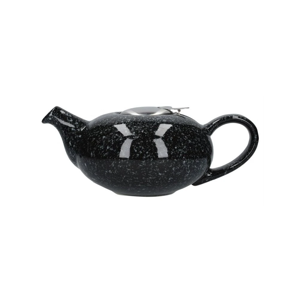 Lifetime Brands London Pottery 2 Cup Pebble Teapot - Flecked Black 3 Lifetime Brands London Pottery 2 Cup Pebble Teapot - Flecked Black