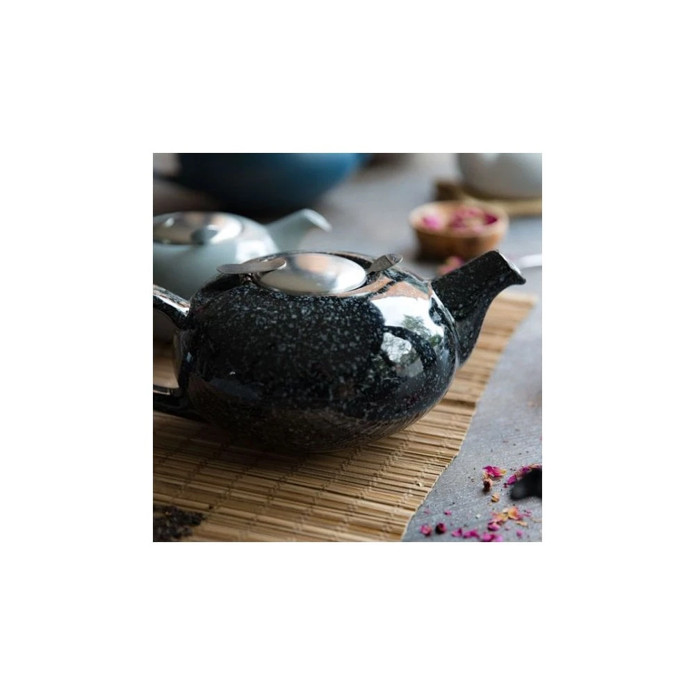 Lifetime Brands London Pottery 4 Cup Pebble Filter Teapot - Flecked Black Teapot 4 Lifetime Brands London Pottery 4 Cup Pebble Filter Teapot - Flecked Black Teapot - Image 2