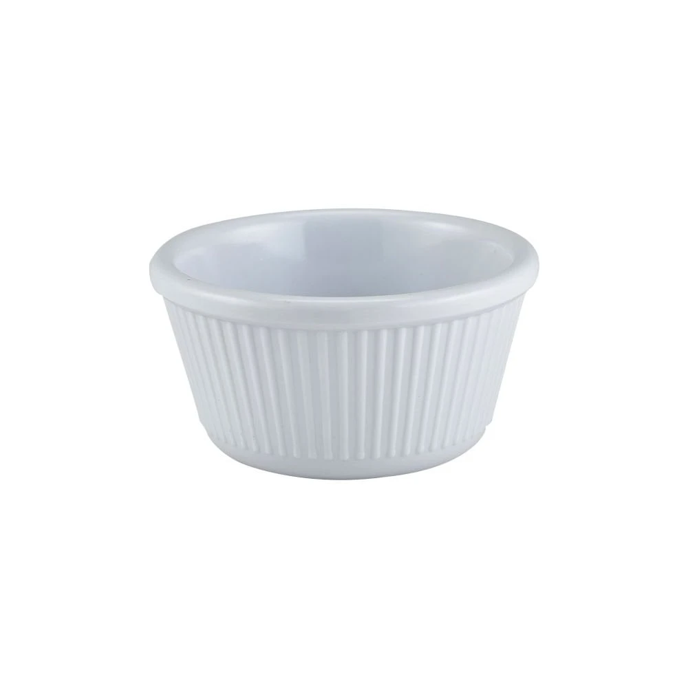 Parsley In Time Ramekin Fluted White 120ml / 4oz Melamine (Box Of 12) 3 Parsley In Time Ramekin Fluted White 120ml / 4oz Melamine (Box Of 12)