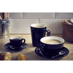Genware Royal Bowl Shape Cup - 3oz / 9cl Black (Box Of 6) -Kitchen Store royal genware bowl shape cup 3oz 9cl black box of 6 p3708 13719 image